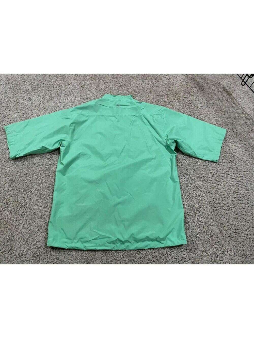Peter Millar Women's Rain Jacket Coat Full Zip Green L Large 1/2 Sleeve Pockets - Picture 2 of 10
